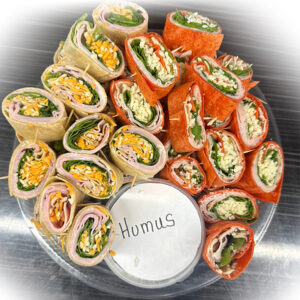 Plateau de wraps colorés